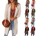 thumbnail image 1 of qolati Women Knit Long Cardigan Open Front Long Sleeve Oversized Hoodie Cardigans Coat Lightweight Casual Sweater Outwear Jackets 2023 Fall Clothes, 1 of 7
