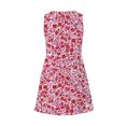 thumbnail image 5 of Aimik Women's Fashion Flower Printed Sleeveless V-Neck Red Short Dress with Pockets Summer Casual and Loose Beach Dress, 5 of 6