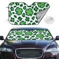 thumbnail image 2 of Balery Leopard Print St. Patrick'S Day Windshield Sun Shade, Car Front Window Sunshade Cover ,Automotive Interior Portected Blocks Uv Rays For Car Pickup Truck Suv Accessories- Medium, 2 of 7
