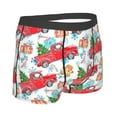 thumbnail image 3 of Disketp Watercolor Red Truck And Fir Tree Men'S Boxer Briefs,Soft And Breathable Cotton Underwear With Comfortflex Waistband, 3 of 9