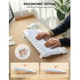 thumbnail image 2 of Wireless Keyboard and Mouse Combo - Ergonomic Wave Rechargeable Keyboard with Soft Leather Wrist Rest, RGB Backlit -White, 2 of 9