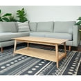 thumbnail image 3 of Solid Acacia Wood Coffee Table with Shelf Natural Rustic,Mid-Century Modern, 3 of 5