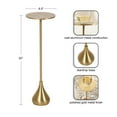 thumbnail image 6 of Kate and Laurel Hersi Decorative Modern Pedestal Drink Table, 7 x 7 x 20, Gold, Cast Aluminum Mini Table with Teardrop Base for Use as Small Plant Stand or Living Room Martini Table, 6 of 9