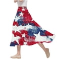 thumbnail image 2 of Plus Size Skirts for Women Independence Day High Waist A-Line Skirt Elastic Waist Flowy Skirt Stars and Stripes Party Festive Maxi Skirt, 2 of 5