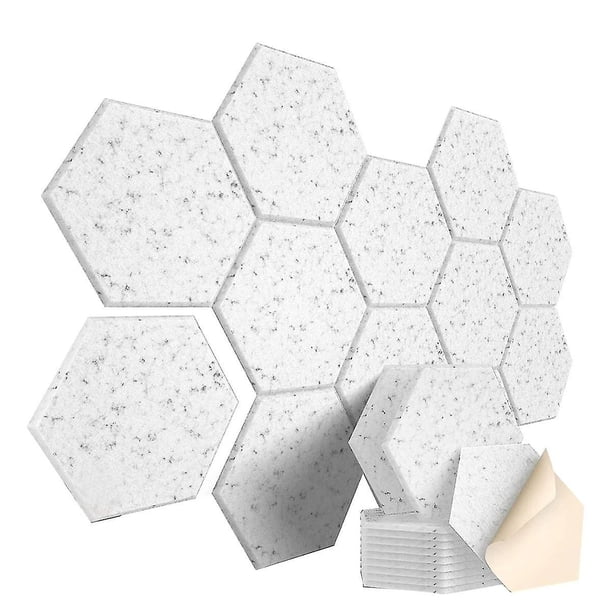 12 piezas: paneles acústicos de espuma acústica, hexagonales de 12 x 10 x 0,4 pulgadas y Elite E