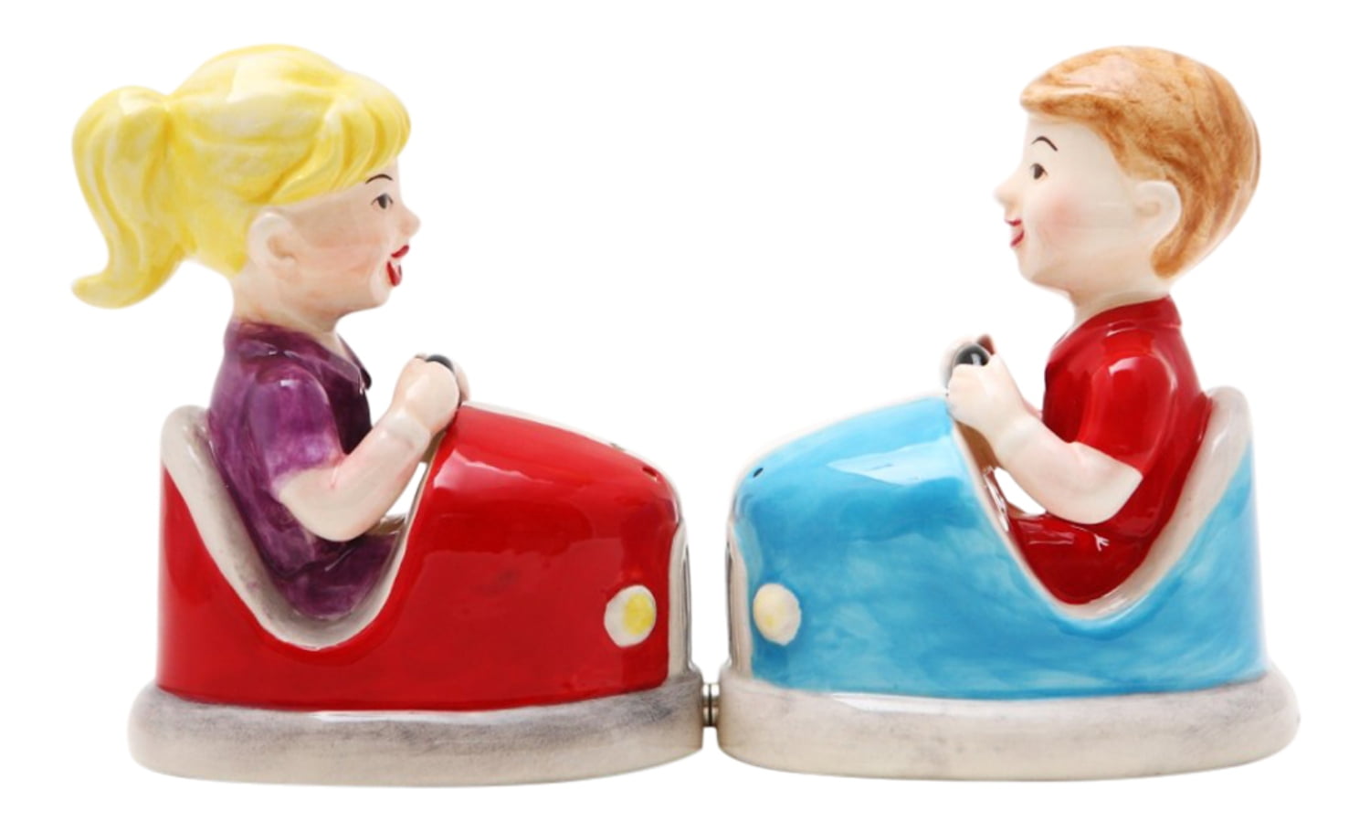 Amusement Park Bumper Cars Salt and Pepper Shaker Set