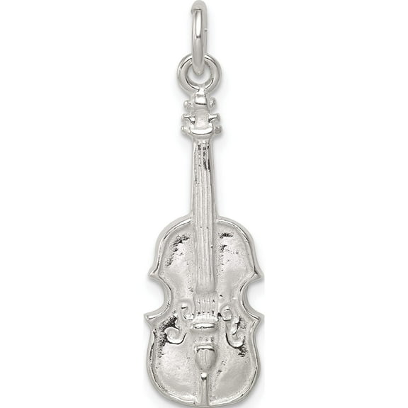 Sterling Silver Violin Charm (28 X 10) Made In United States qc784