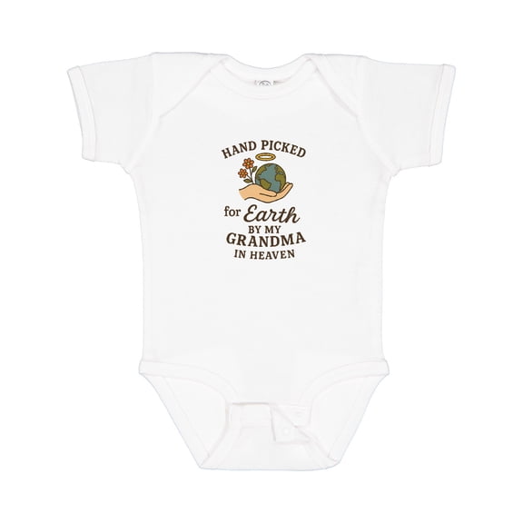 Inktastic Hand Picked for Earth by My Grandma in Heaven Boys or Girls Baby Bodysuit