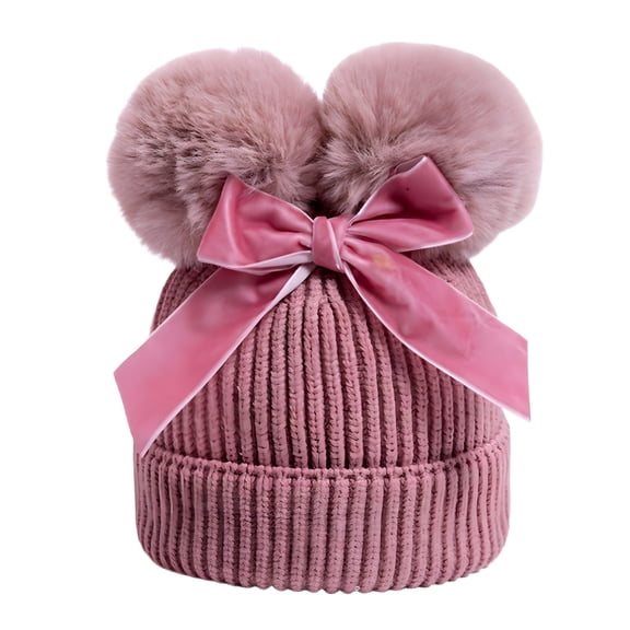 TELOLY Baby Beanies Toddler Beanies Boys 2T-4T Toddler Beanie Baby Boys Girls Beanies Kids Winter Hats Children Knit Warm Caps Pink 6-36 Months