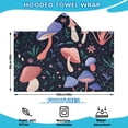 thumbnail image 2 of Colorful Mushroom Flower Dark Pattern Hooded Bath Towel，60"x35" for Ages 3 To 12 Kids, Quick Dry Lightweight Soft Microfiber Hood Beach Towel Cover Up for Kids, 2 of 7