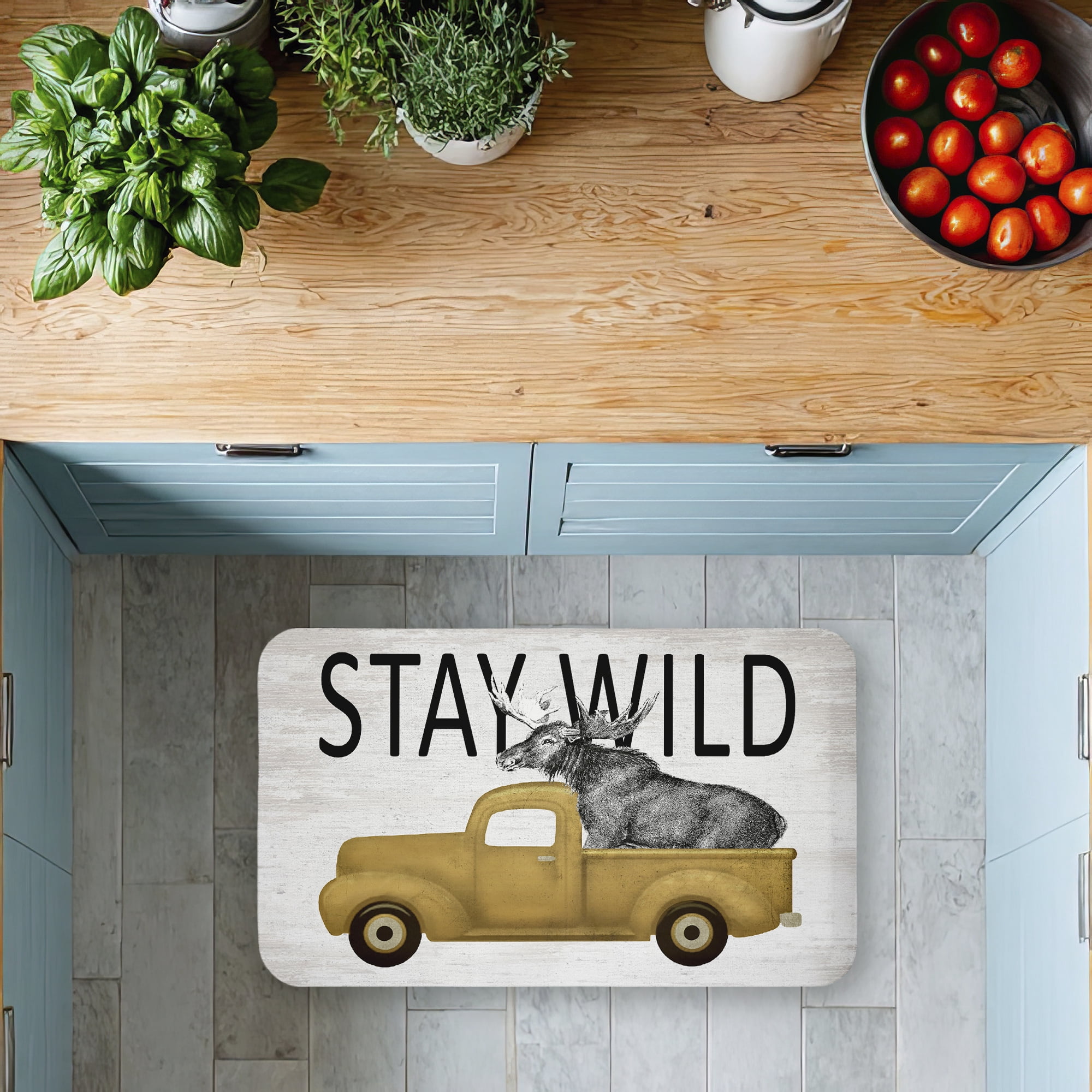 Stupell Industries Stay Wild Moose Tailgate Printed Anti-Fatigue Floor Mat, design by Lettered and Lined