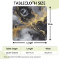 thumbnail image 2 of Black White Gold Marble Pattern Square Fitted Tablecloth with Elastic Edge,Square Table Cover,Washable Elastic Table Cover for Home Kitchen Party Decor 36"x36", 2 of 6