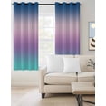 thumbnail image 3 of Blackout Curtains for Bedroom, Blue Purple Teal Ombre Cream Room Darkening Window Drapes for Living Room, Modern Abstract Art Aesthetics Thermal Insulated Grommet Curtains, 42x45 inch, 2 Panels, 3 of 9