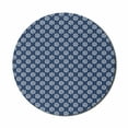 thumbnail image 1 of Indigo Mouse Pad for Computers, Greek House Tile Inspired Image Spring Daisy Like Floral Details, Round Non-Slip Thick Rubber Modern Gaming Mousepad, 8" Round, Navy Blue and White, by Ambesonne, 1 of 2