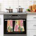 thumbnail image 4 of Yayeee 2 Pack Hand Towels for Bathroom 100% Cotton 16" x 28" Soft Absorbent Kitchen Towel, Citrus Leaves, 4 of 7