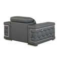 thumbnail image 3 of Titan Furnishings 38" Modern Genuine Italian Leather Chair in Dark Gray, 3 of 14