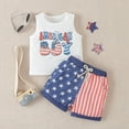 thumbnail image 7 of GYRATEDREAM Toddler Baby Boy Summer Clothes Sleeveless Letter Print Vest Top and Shorts 2Pcs Casual Outfit for 2-3Y, 7 of 7