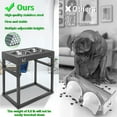 thumbnail image 3 of Sunmeyke Stainless Steel Elevated Dog Bowls Stand, Adjustable Raised Dog Bowl for Medium, Large Sized Dogs, with 4L(135 OZ/17 CUPS)Perfect Dog Food Bowls, 5 Neater Heights, 3 of 6