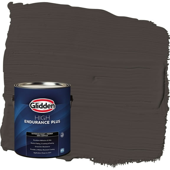 Glidden HEP Phantom Mist / Brown Satin Exterior Paint with Primer, 1 Gallon