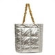 thumbnail image 1 of Bolso Mujer Cadena Decoración Un Solo Hombro Puffer Tote Bolsos De Compras Plata, 1 of 9