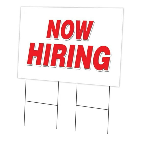 SignMission C-2436-DS-Now Hiring 24 x 36 in. Yard Sign & Stake - Now Hiring