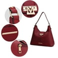 thumbnail image 3 of MKF Collection Graciela Women's Hobo Bag & Wallet, Vegan Leather Shoulder Bag 2pcs Set Handbag by Mia K. - Wine, 3 of 7