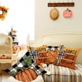 thumbnail image 5 of Fall Pillow Covers 16 x 16 Inch Set of 4, Buffalo Bowknot Pumpkin Maple Leaf Decorative Throw Cushion Cases Farmhouse Thanksgiving Decor Indoor Decoration for Home Sofa Couch (Orange) 392-16, 5 of 6
