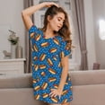 thumbnail image 3 of Kdxio Hot Dog 1 Pattern Womens Short Sleeve Sleepshirt Scoopneck Cute Nightdress Ruffle Comfy Nightgown, 3 of 6