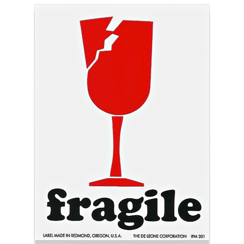 Breakable Glass Labels Width 4" by Paper Mart