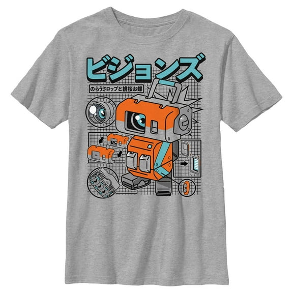 Boy's Star Wars: Visions Lop and Ocho Robot Graphic Tee Athletic Heather Large