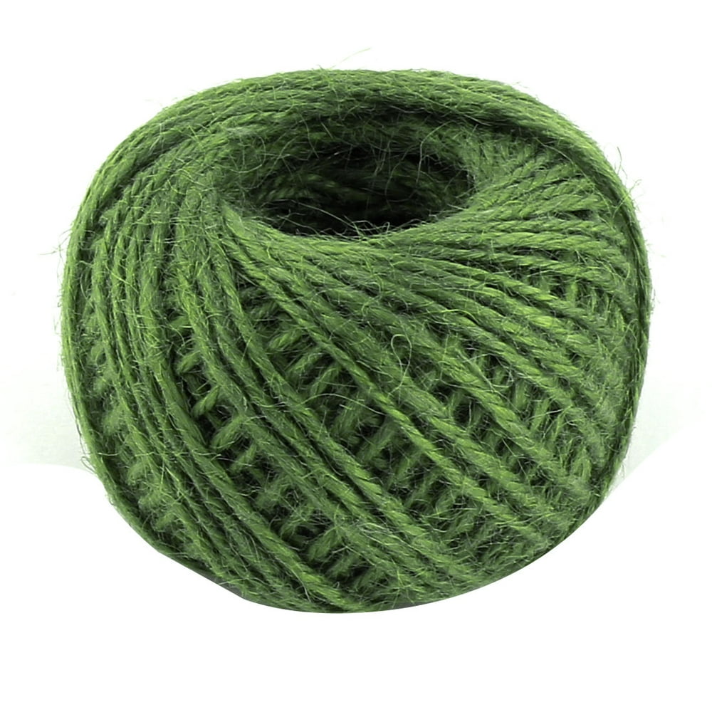 Jute Burlap Ribbon Twine Rope Cord String Pack Roll Green 2mm Dia 50m