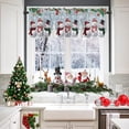 thumbnail image 1 of Christmas Valance Kitchen Curtains for Windows, Snowman Cardinal Rod Pocket Valances Window Treatments Bluish Grey Winter Holiday Short Curtains for Bedroom/Living Room, 54" X 18" -1 Panel, 1 of 1