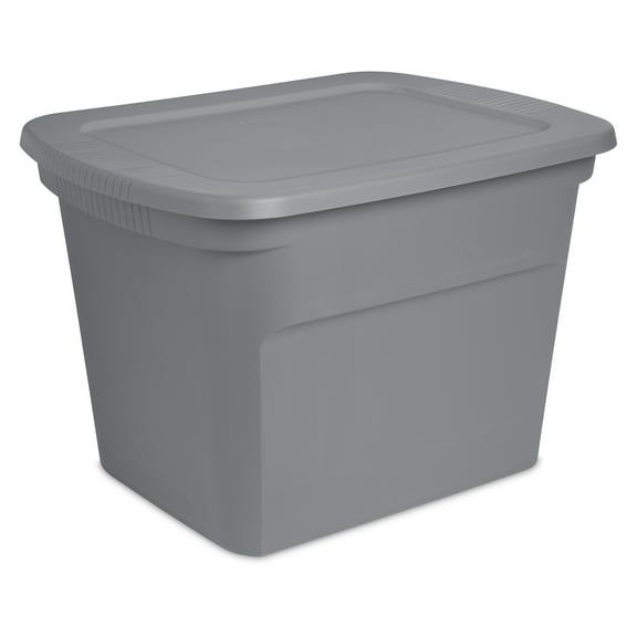 Sterilite Bac de rangement en plastique de 68 L avec couvercle à pression, empilable, gris