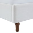 thumbnail image 3 of Noble House Hannah King Upholstered Bed Frame, 54" Tall Wingback Headboard, Metal Frame, Ivory, 3 of 6