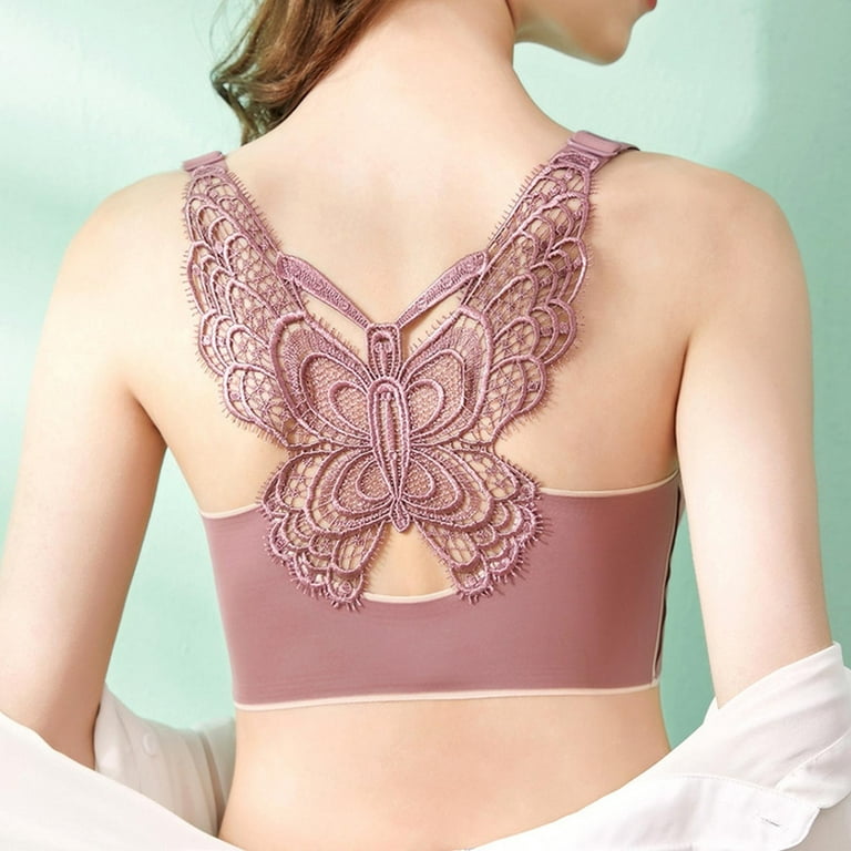 MIASHUI Bras for Women Ladies Bra Butterfly Beauty Back Wrap Latex