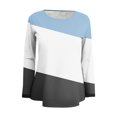 thumbnail image 3 of Long Sleeve Tops for Womens Trendy Fashion Texture Colorblock Tee Shirts Crewneck Tunic Top Blouse, 3 of 4