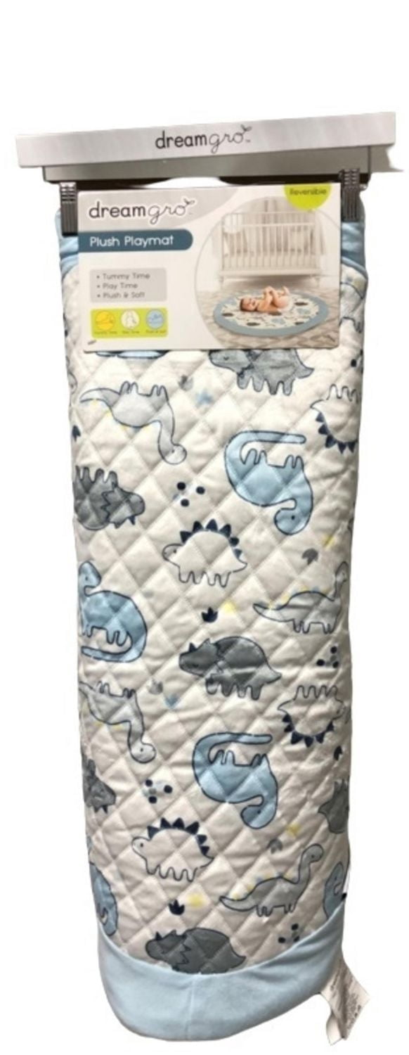 Dreamgro™ Reversible Plush Playmat with Sherpa Backing - Dino (Blue ...