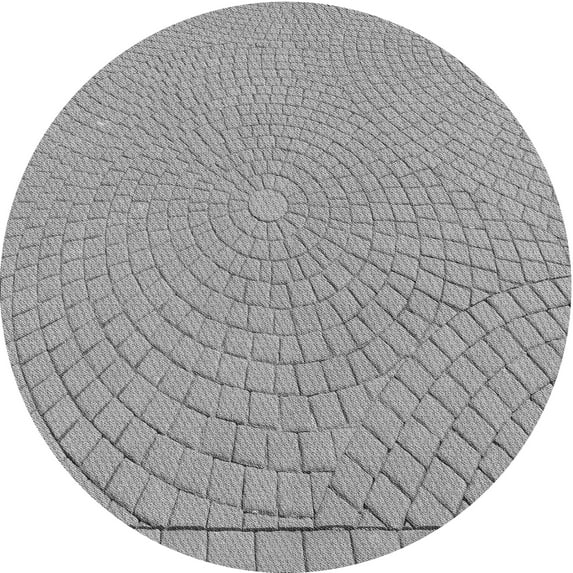 Ahgly Company Machine Washable Indoor Round Transitional Gray Cloud Gray Area Rugs, 7' Round