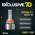 thumbnail image 2 of Luces Led para Auto - ILLUME - Modelo 70 W - 11,000 lúmenes - Resistencia al Agua - Haz de luz Perfecto (H11), 2 of 7