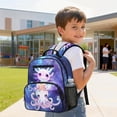 thumbnail image 4 of HUIACONG Galaxy Axolotl Octopus Print Kids School Backpack 13.5 Inch Lightweight Water Resistant Bookbag with Multi Pockets Breathable Adjustable Padded Straps for Girls Boys Ages 3-10 Travel, 4 of 7