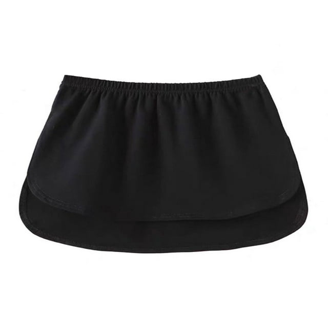 Jupe Mini Ajustable pour Femmes, Demi-Longueur, Ourlet, Demi-Slips, Faux Hauts Noirs à Rayures Verticales L