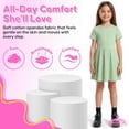 thumbnail image 2 of MISS POPULAR Girls 3 Pack Short Sleeve Skater Dress Soft Cotton Cute Designs Spring Summer | Sizes 4-16, 2 of 7
