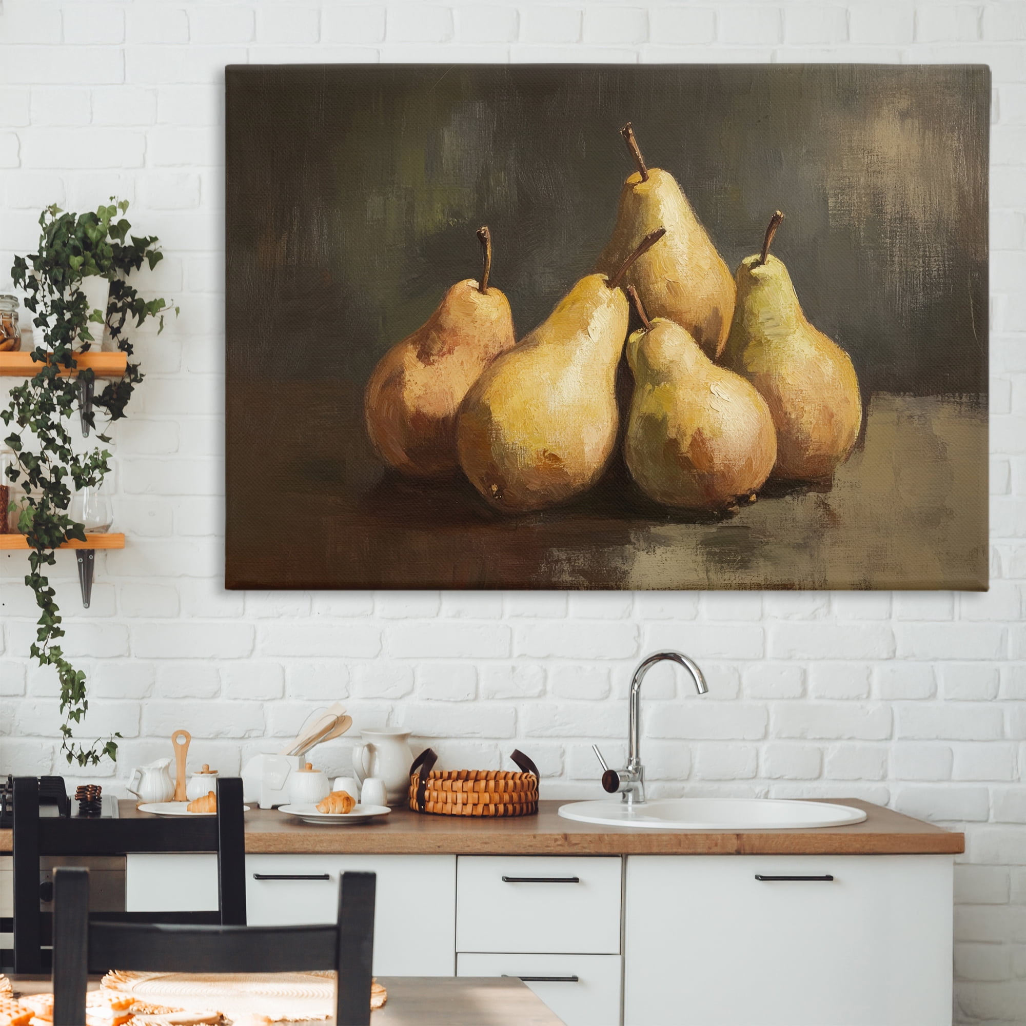 Stupell Industries Golden Pears Still Life Canvas Wall Art, design by Petal Prints Design