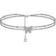 thumbnail image 1 of Tobilleras de plata con mariposas de 14 quilates para mujer, tobilleras ajustables en capas para mujer, tobilleras de joyería, regalos para mujeres, adolescentes y niñas, plata -, 1 of 5
