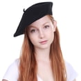 thumbnail image 3 of KBETHOS Women's 100% Wool French Beret Hat, Black, 3 of 5