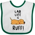 thumbnail image 3 of Inktastic Lab Life is Ruff Yellow Lab Boys or Girls Baby Bib, 3 of 4