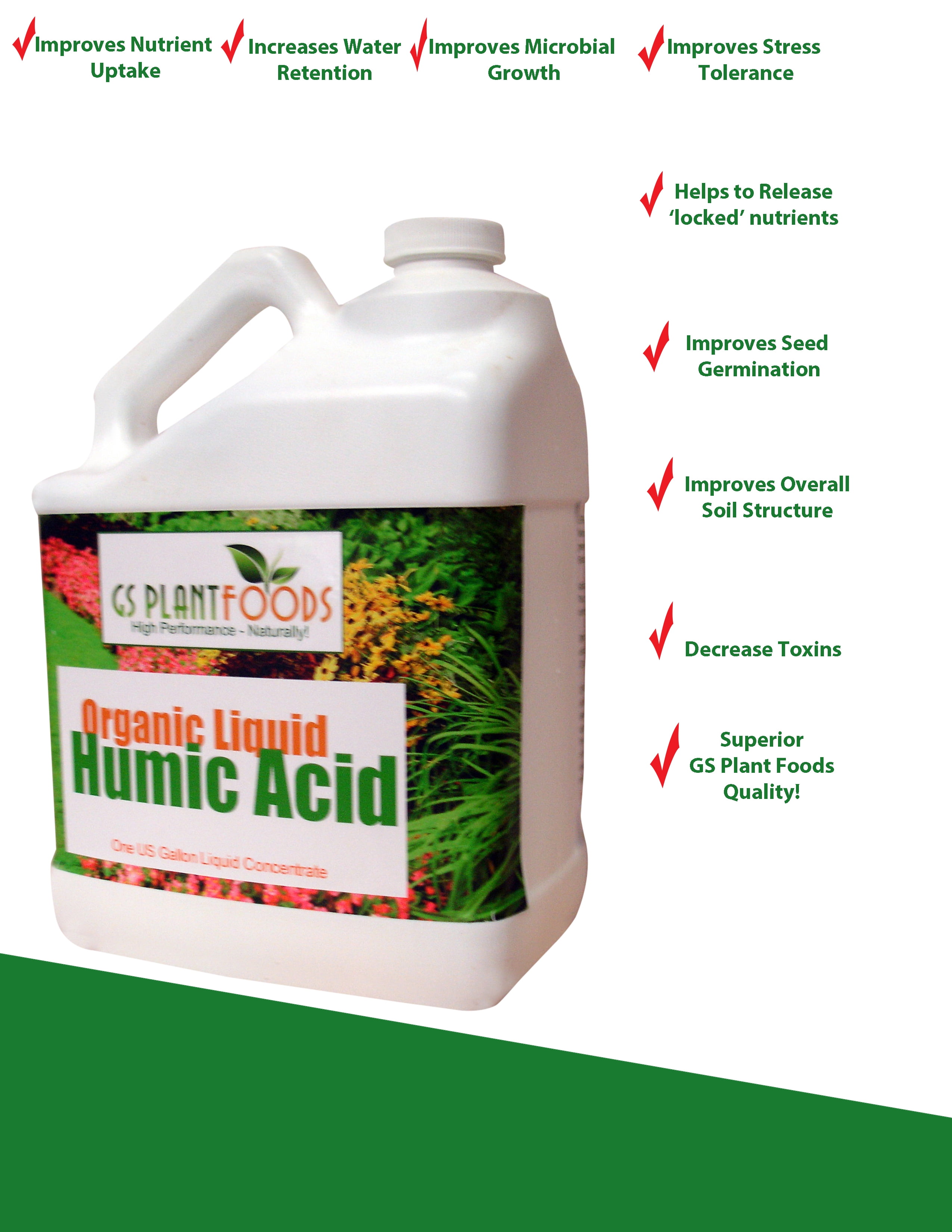 Humic Acid GS Plant Foods Fertilizer, 1 Quart - 32 Oz
