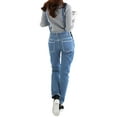 thumbnail image 2 of JuicyTrendz Women’s Full-Length Straight Leg Dungaree Denim Bib Casual Overalls with Adjustable Straps Blue 14, 2 of 2