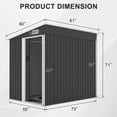 thumbnail image 4 of IVV Outdoor Storage Shed 5 x 7 FT, Metal Garden Storage House with Slanted Roof, Sliding Door and Air Vent for Backyard Patio Lawn (Black), 4 of 10