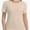 Khaki, variant on Women's Crew Neck Ribbed Fitted Shirt Basic Short Sleeves Summer T Shirt Tops